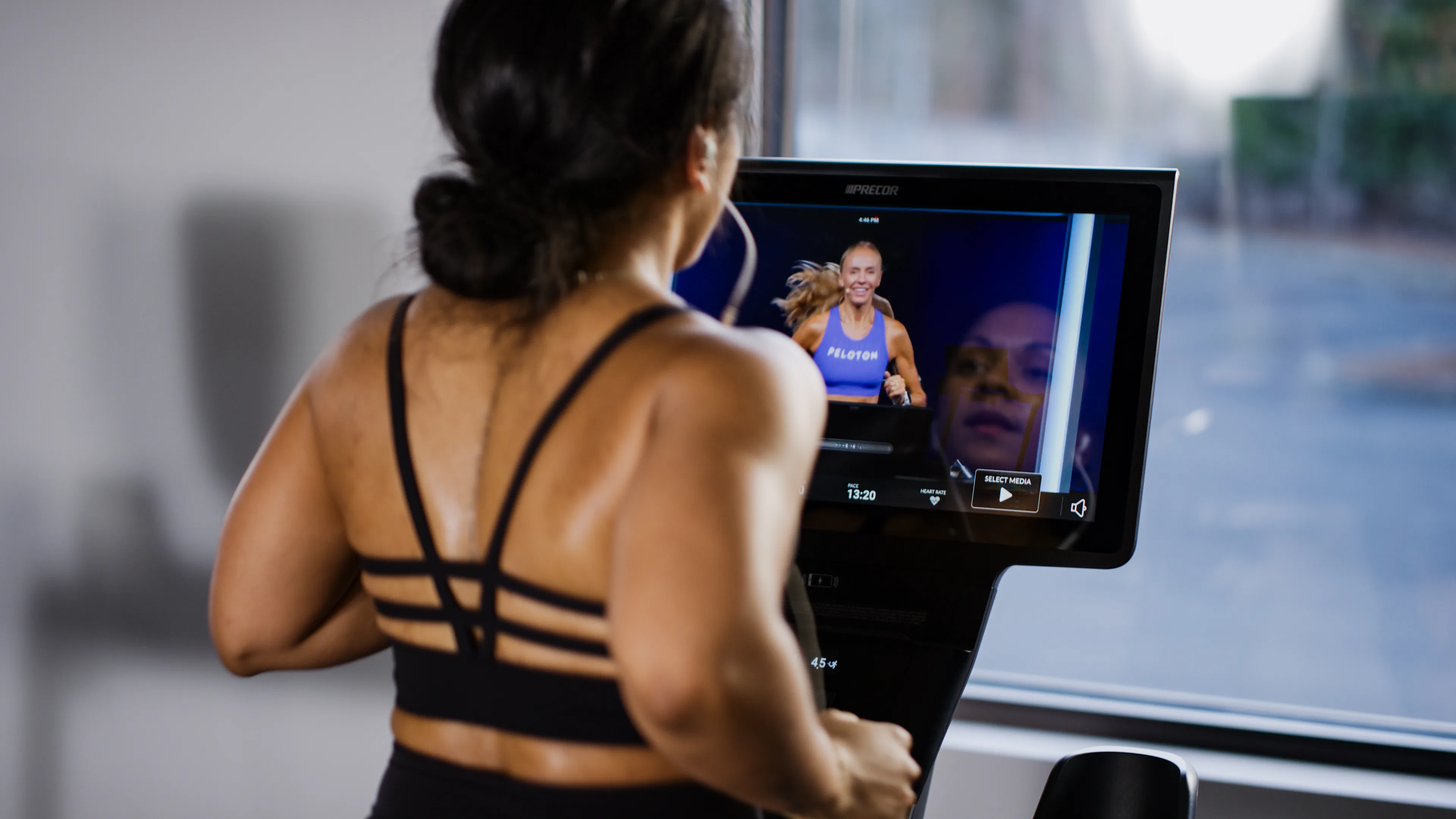 Peloton Workout on Precor Treadmill Hero