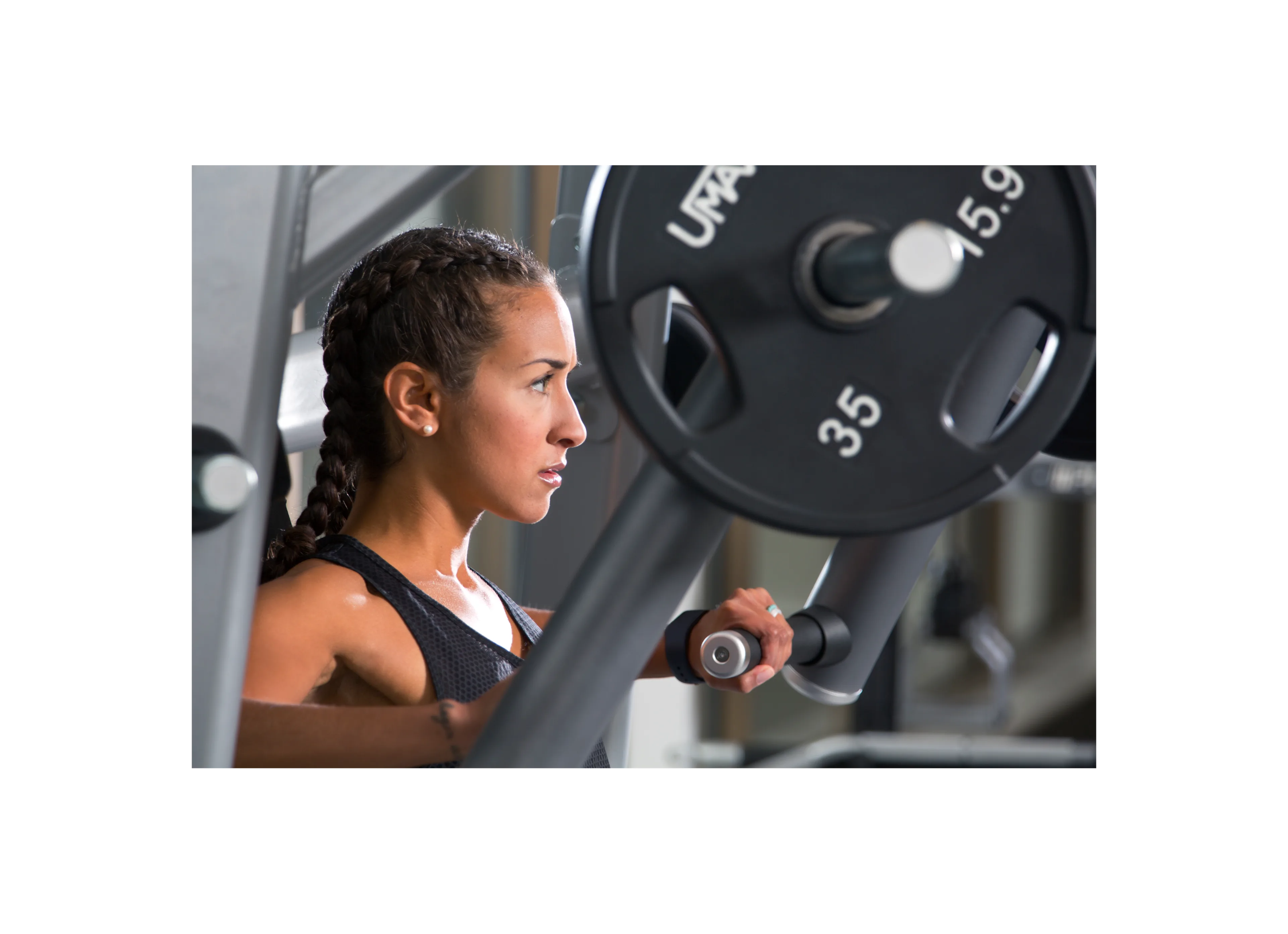 DPL Closeup, Chest Press, Woman, Workout